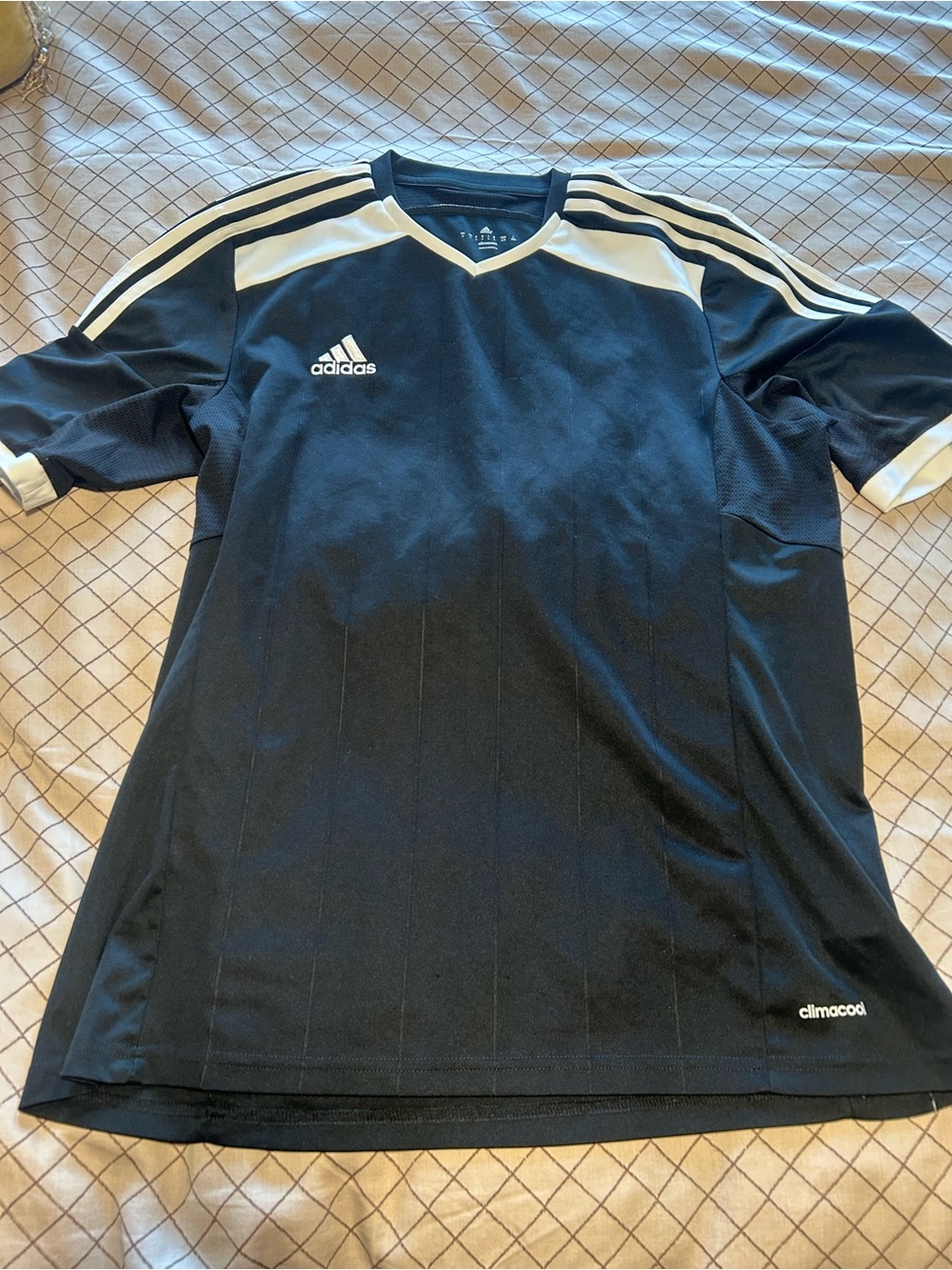 adidas Black and White ClimaCool Athletic Soccer Jersey